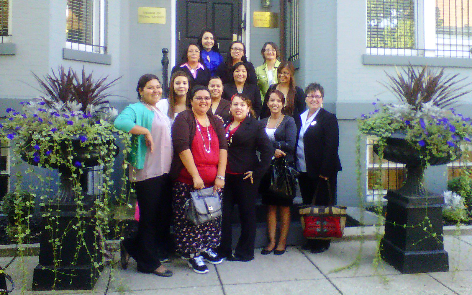 Embrey Women Leadership Group in DC. Here, they are in front of the embassy of tribal nations.