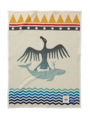 Thunderbird And Whale Crib Blanket