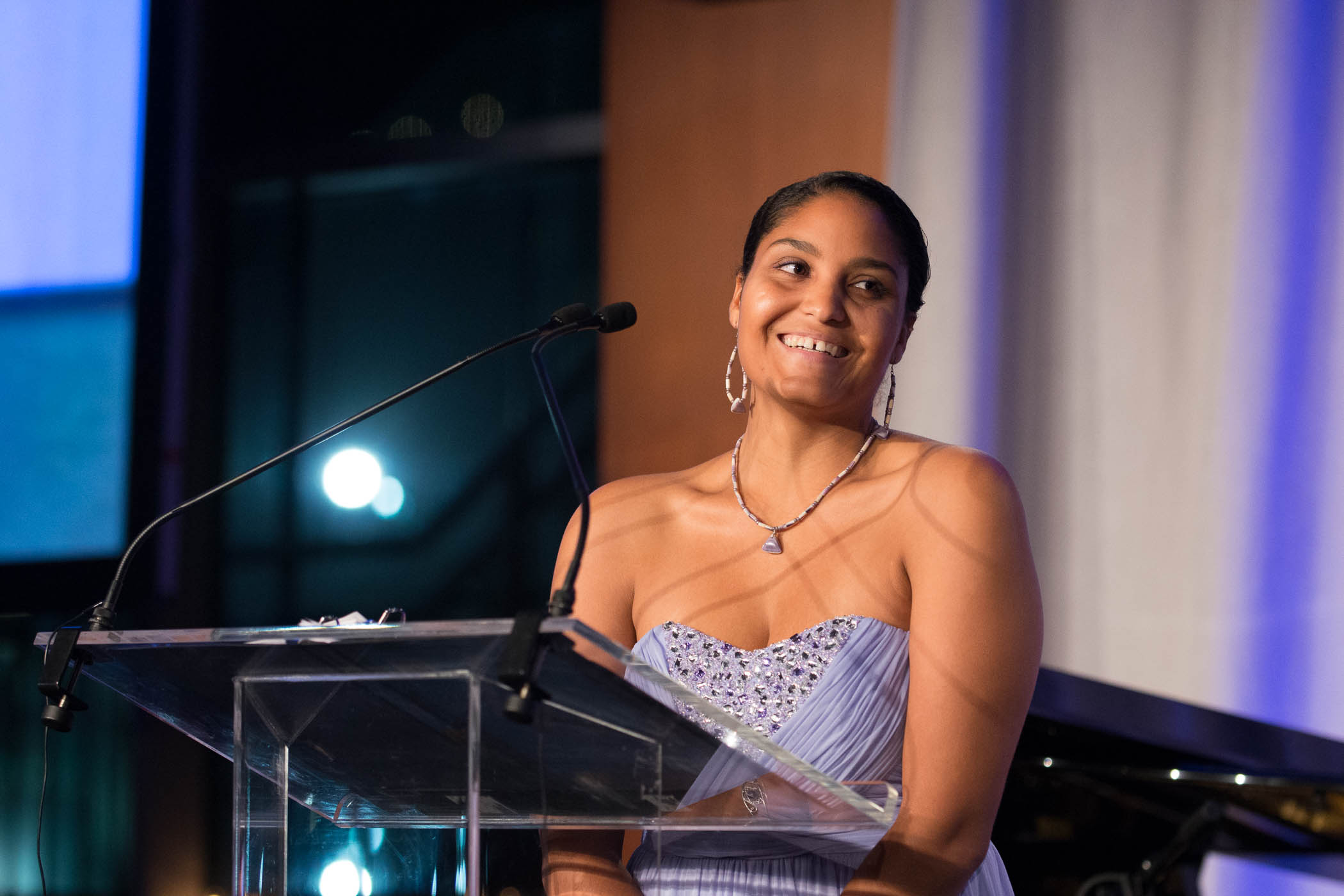 Cheleana Speaks at the gala. 