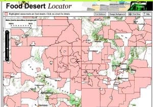 Map of the food Desert of the Navajo Nation