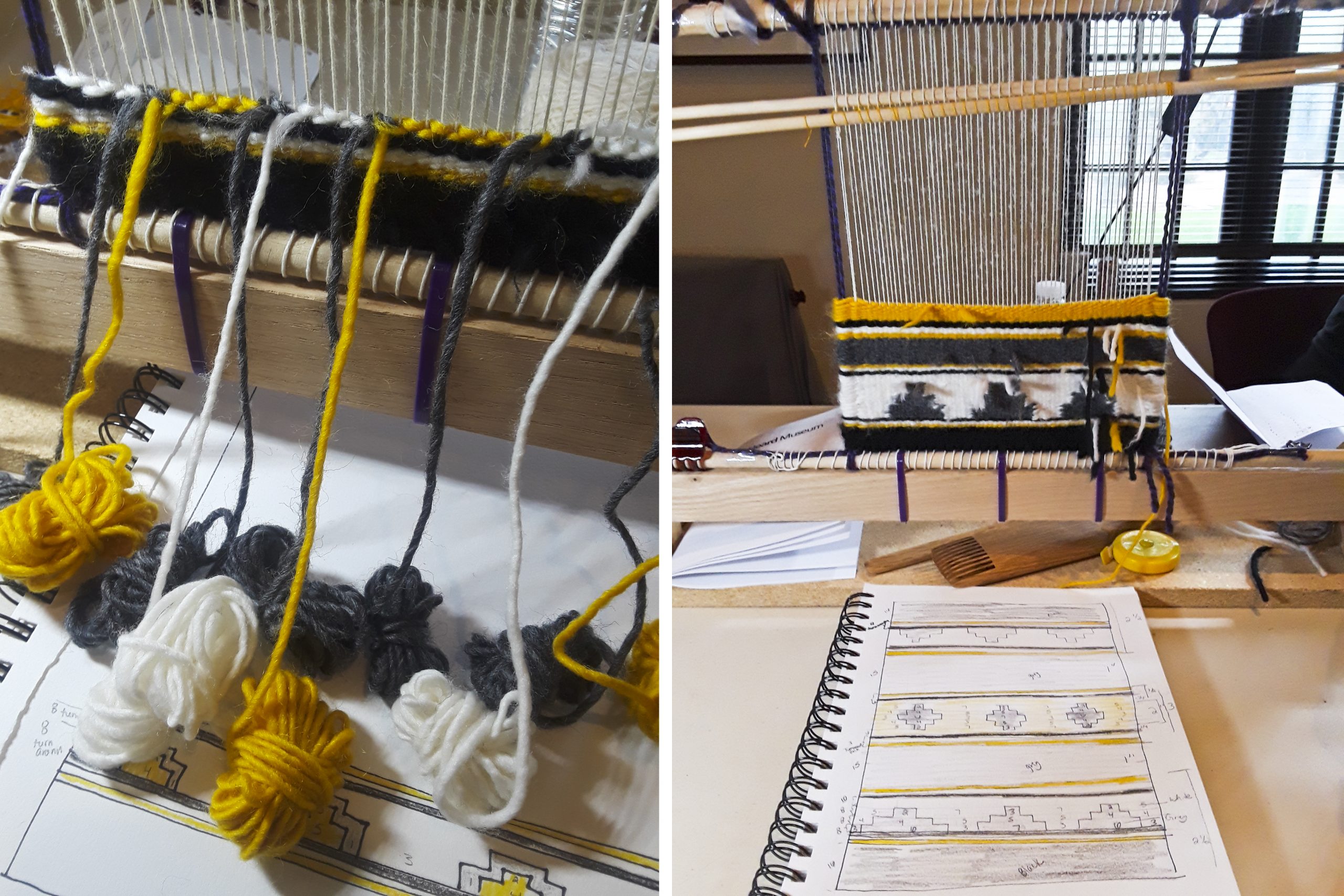 Preparations and beginning work on the weaving on the loom