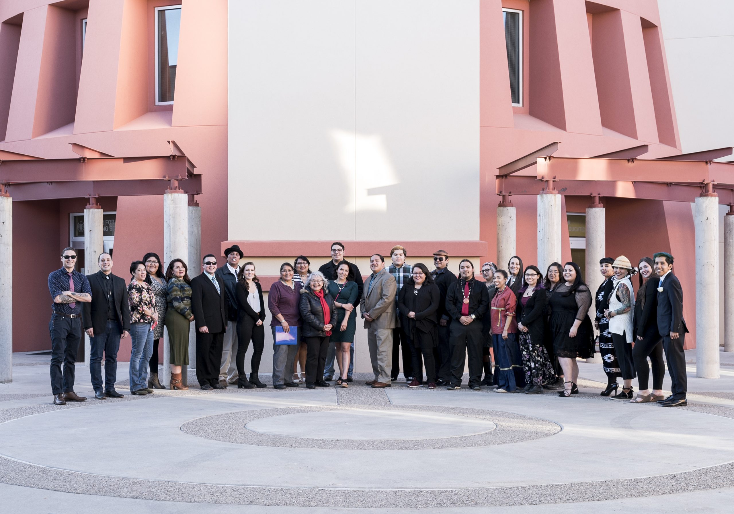 The honorees pose for a group photo at the IAIA Campus in Santa Fe, NM