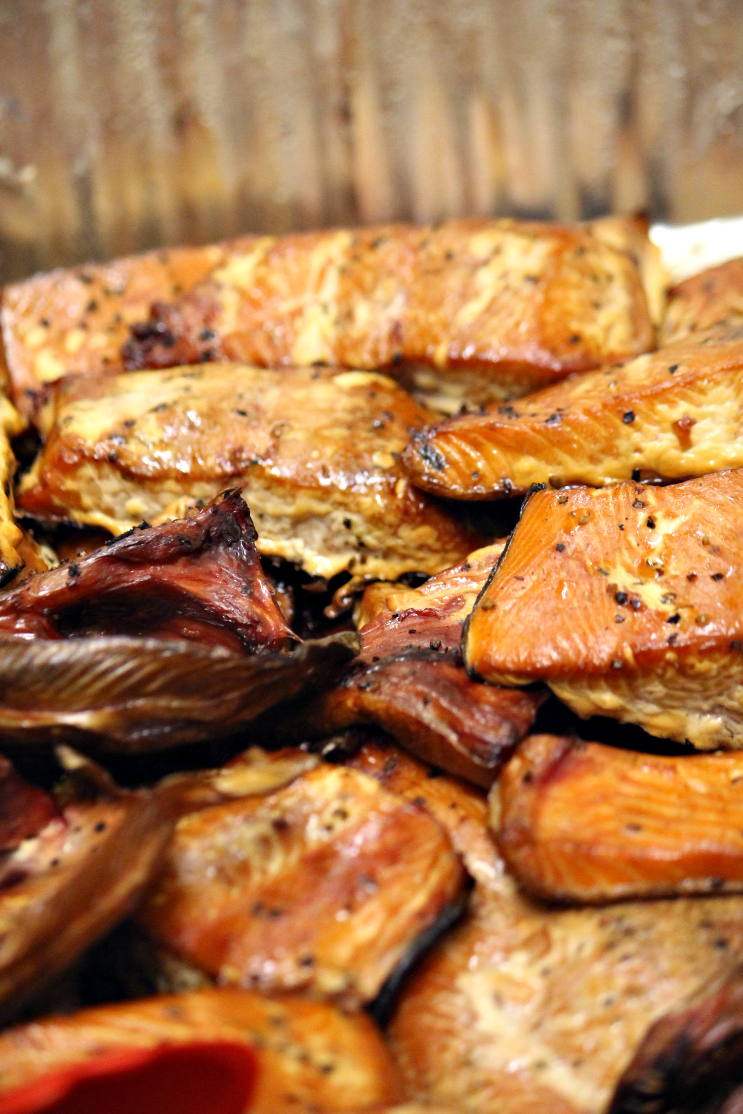 NWIC event served grilled salmon caught by Lummi fishermen at family engagement event.