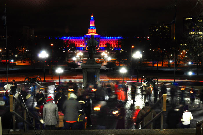 Round Dance gathering at the Colorado State Capitol on Jan. 11, 2013.