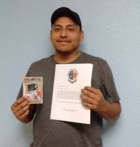 Nakio Lopez, a TOCC GED graduate, now employed in Tucson.