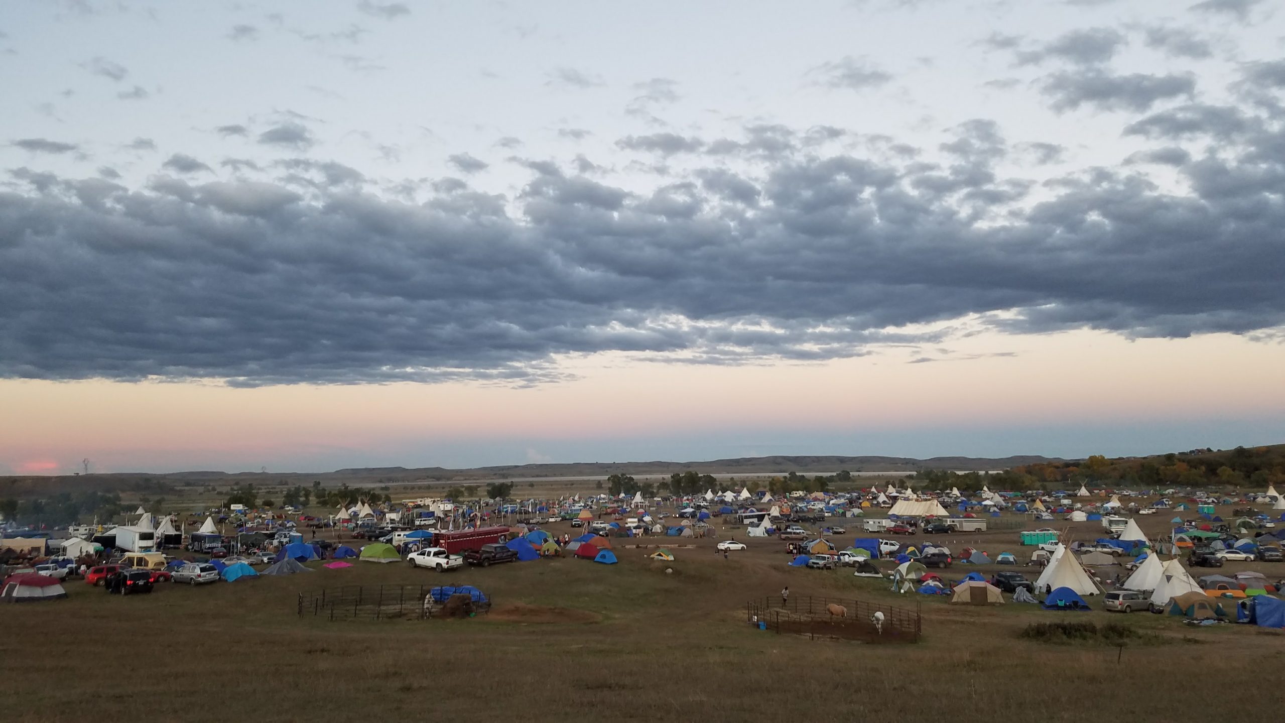 September 24, 2016, twilight view of Oceti Sakowin Camp 