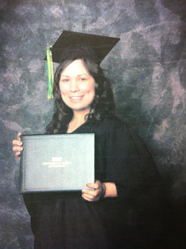 I got my bachelor of arts degree in elementary education on May 6, 2012 at the University of Alaska Anchorage. It’s definitely been an eye-opening experience. I want to earn my master’s degree!