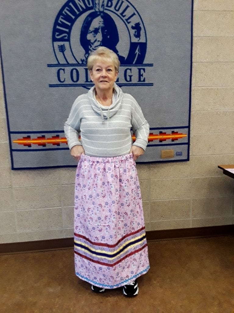 Renee with her finished skirt