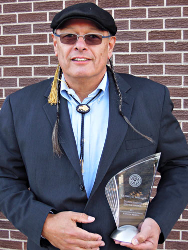 Richard B. Williams, President and CEO of the American Indian College Fund, was given the Distinguished Service Award from the University of Colorado Board of Regents in recognition of his dedicated service to American Indian students and their communities.