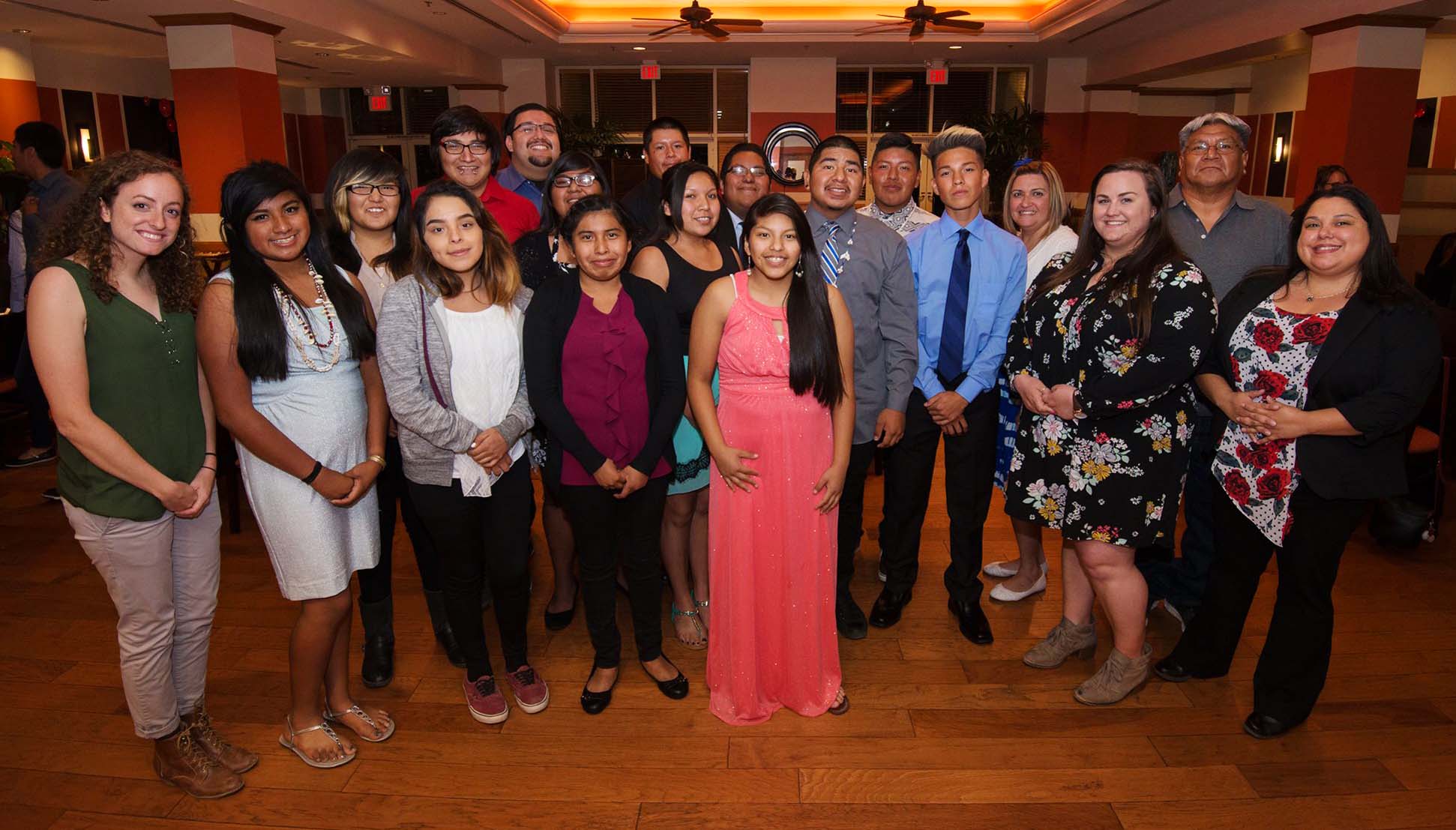 Students and staff from the S.T.A.R.T. Program attending the 2017 ASU Cultural Professionalism Etiquette Dinner posed for a group photo.