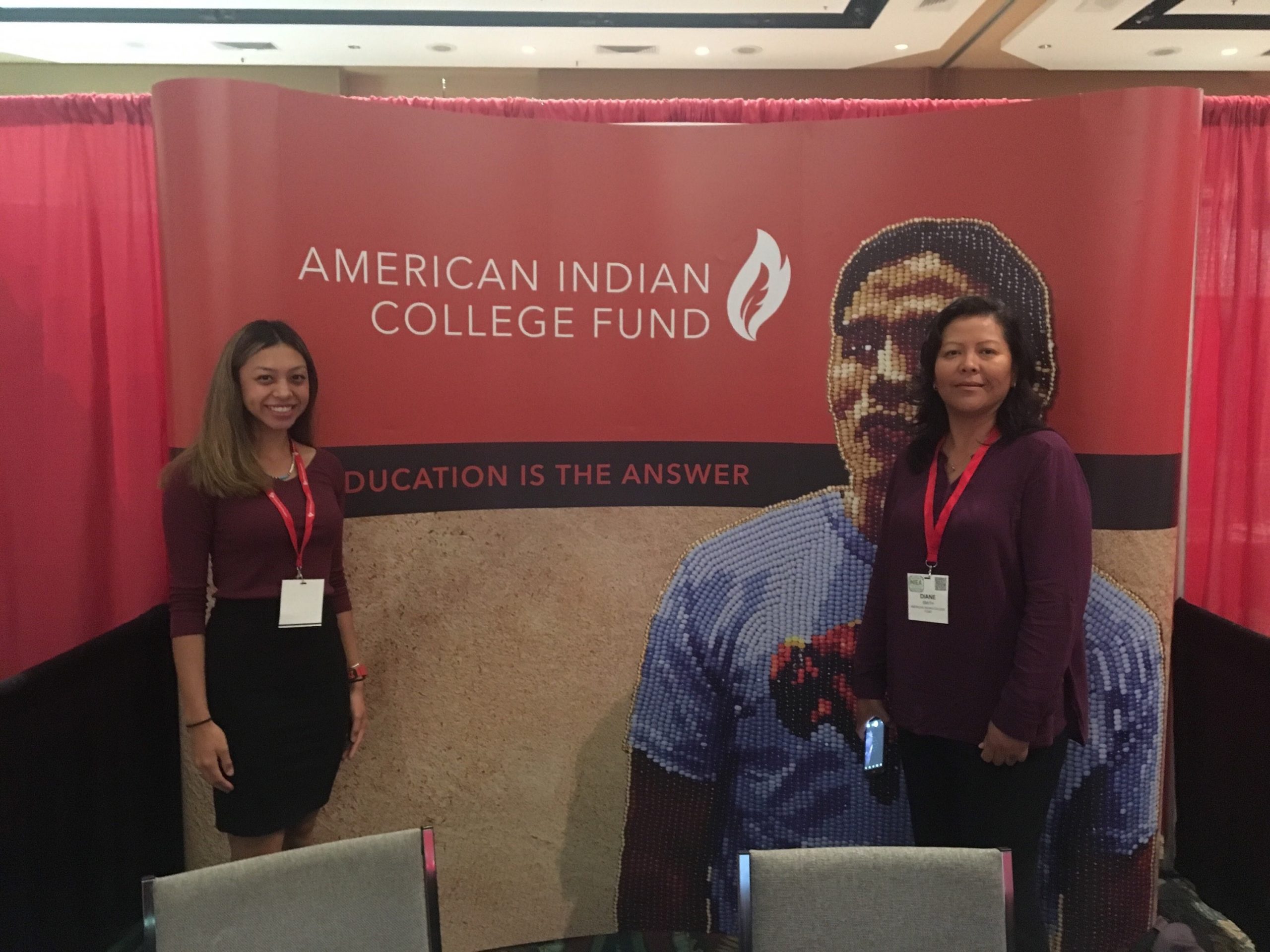 Kami (left) and Diane pose for a photo at the National Indian Education Association