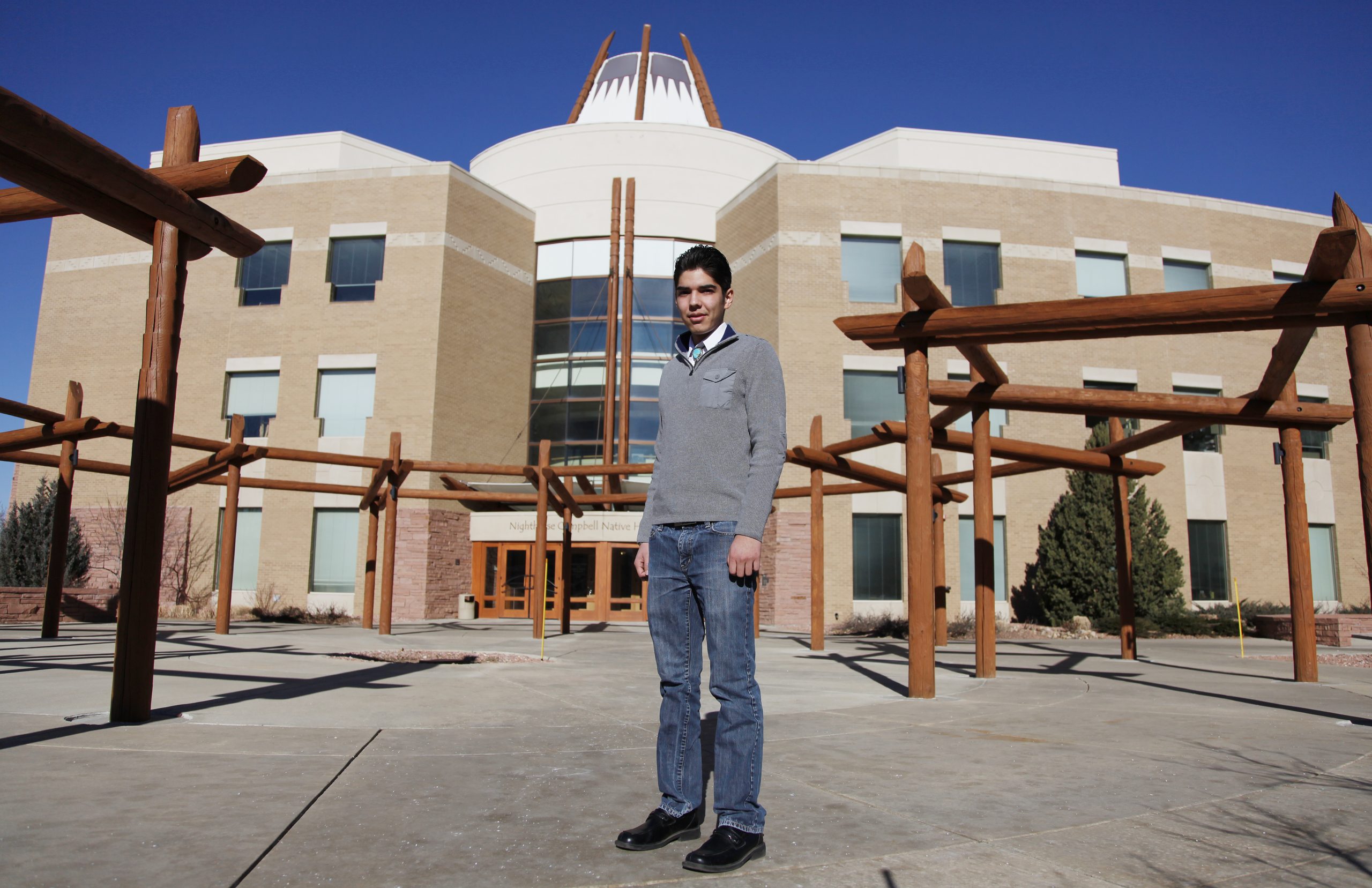 Joaquin Gallegos at the Centers for American Indian and Alaska Native Health at the University of Colorado Anschutz Campus as an undergraduate in this 2012 photo.