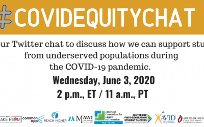 #COVIDEquity Chat June 3 As the nation grapples with how the COVID-19 pandemic has changed the higher education system, underserved populations are still being overlooked