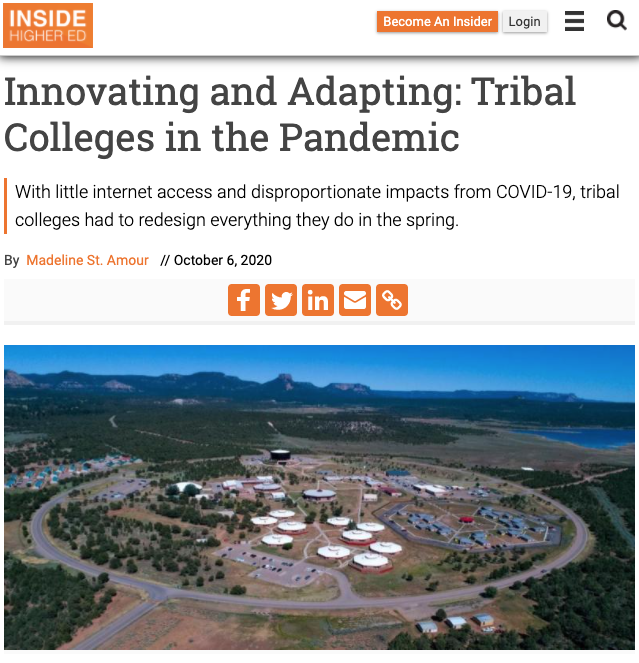 Innovating and Adapting: Tribal Colleges in the Pandemic college fund media mention