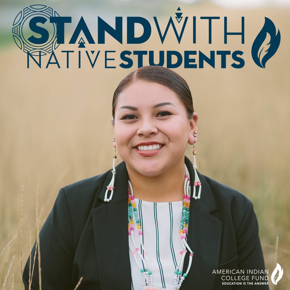 Stand with Native Students (blue)