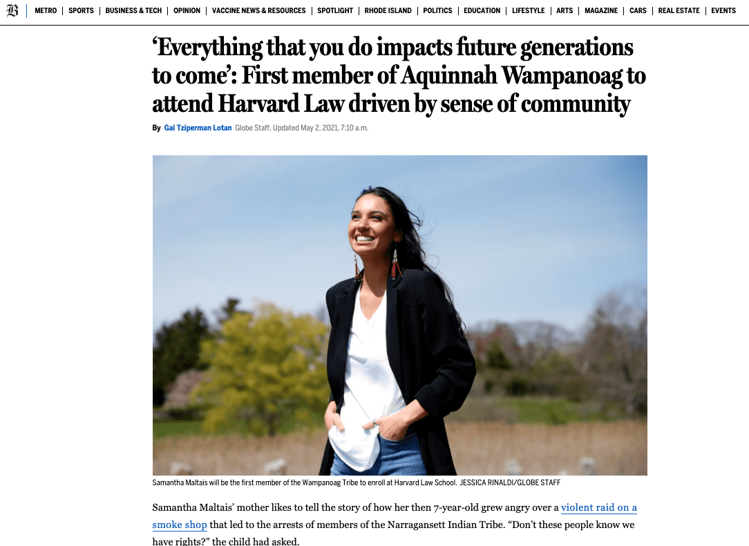Harvard Law Scholar Interviewed by the Boston Globe