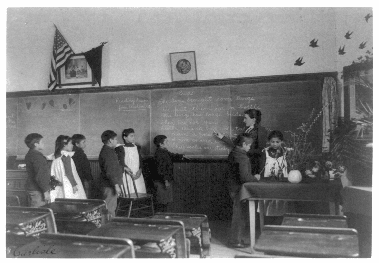 American Indian boarding school students. U.S. Library of Congress.