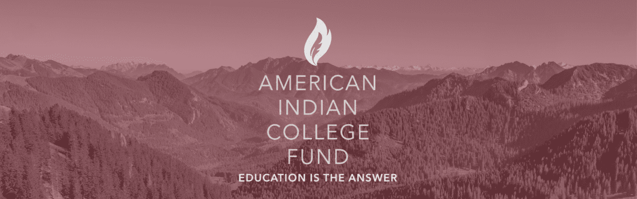 Join The American Indian College Fund In Support Of The Indian Child   Education Is The Answer American Indian College Fund Banner Deep Red 1280x400 