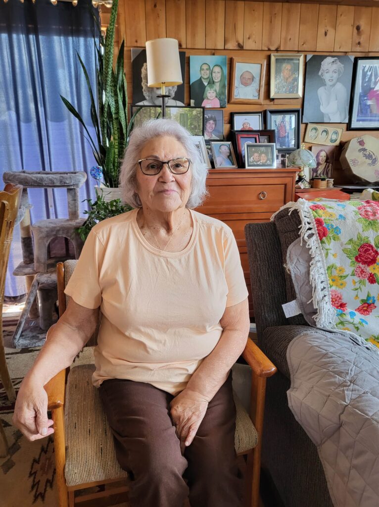 SueDee in her home in Taholah, Wash.