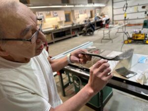 Ira showing the thickness of the baleen.