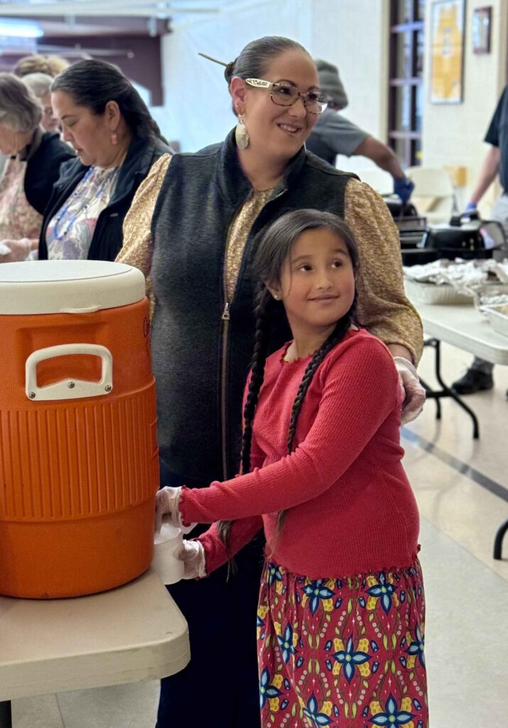 Interim President Dr. Michael Munson and her daughter at Salish Kootenai College.