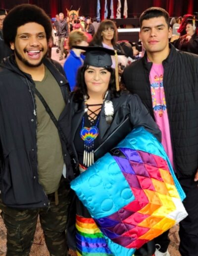 April Native student graduation regalia