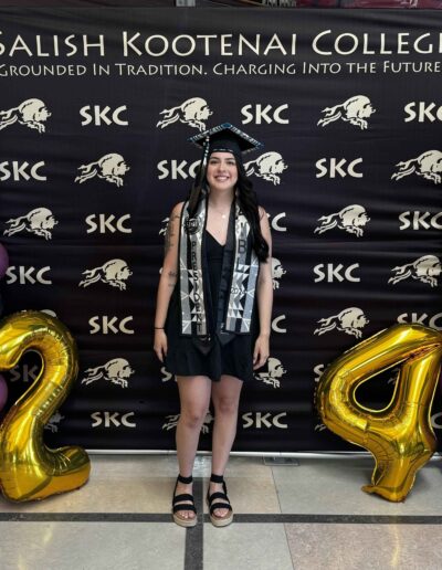 Shelby Native student graduation regalia
