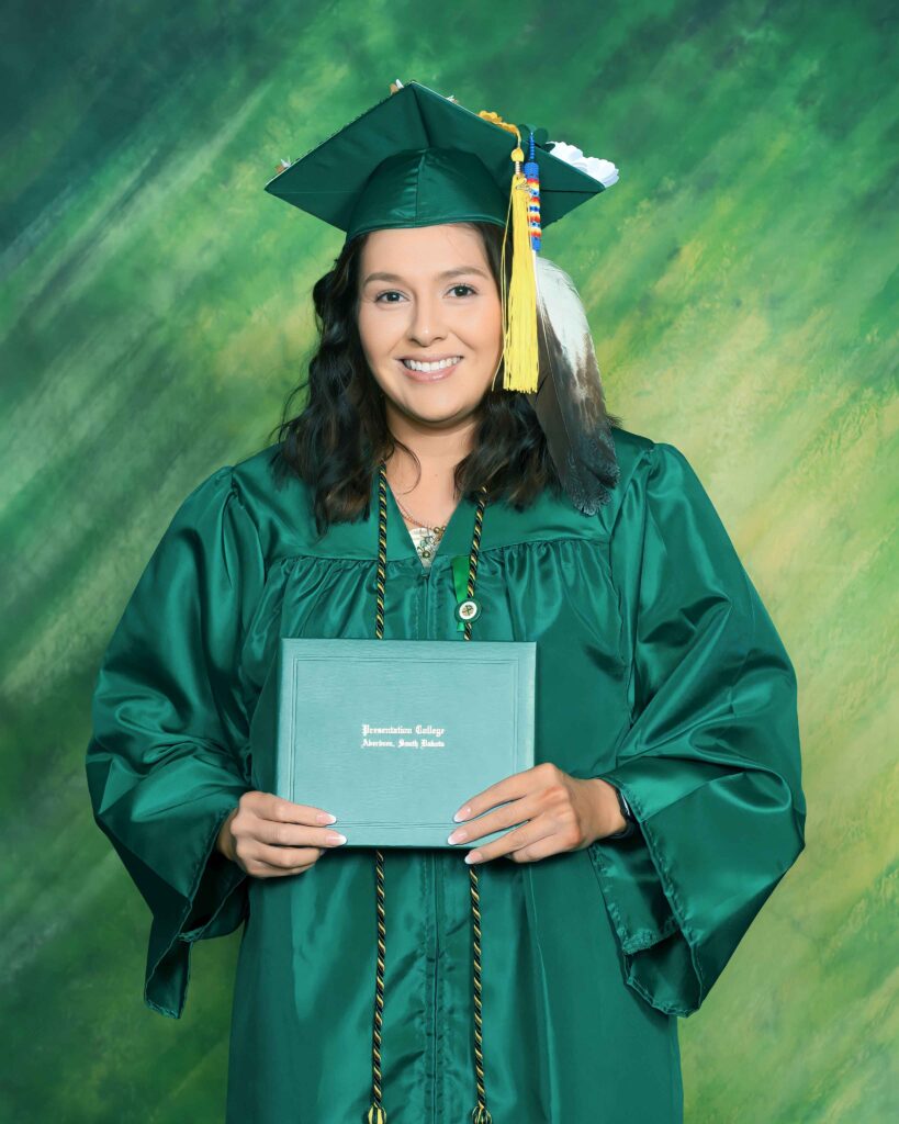 Melarie Pretty Paint’s graduation photo at Presentation College on May 6, 2023