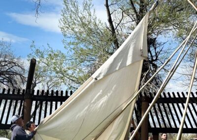 Little Big Horn College Tipi Set Up