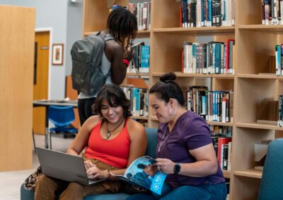 Nueta Hidatsa Sahnish College Students in Library