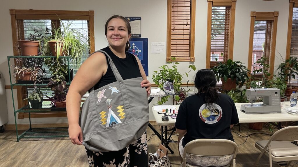 Leala P. With Completed Appliqué Bag